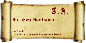 Betskey Marianna névjegykártya
